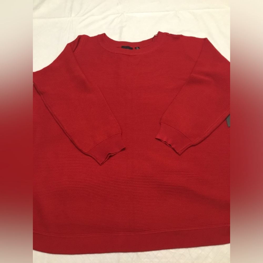 Cyrus Bold Red Ribbed Sweater - Picture 7 of 14
